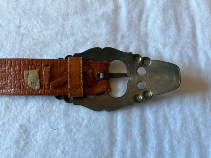 Soviet Era leather belt with a braid element