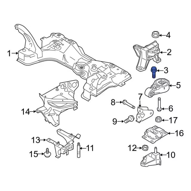 Genuine Ford Engine Mount Bolt W707543-S303