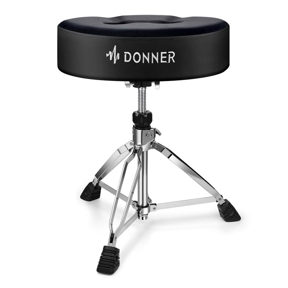 Donner Saddle Drum Throne, Drum Stool with Thickened Memory Foam Ergonomic Seat
