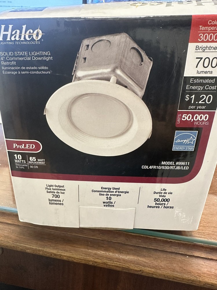 Halco 65-Watt Equivalent 10-Watt 4 In. Dimmable White Integrated LED