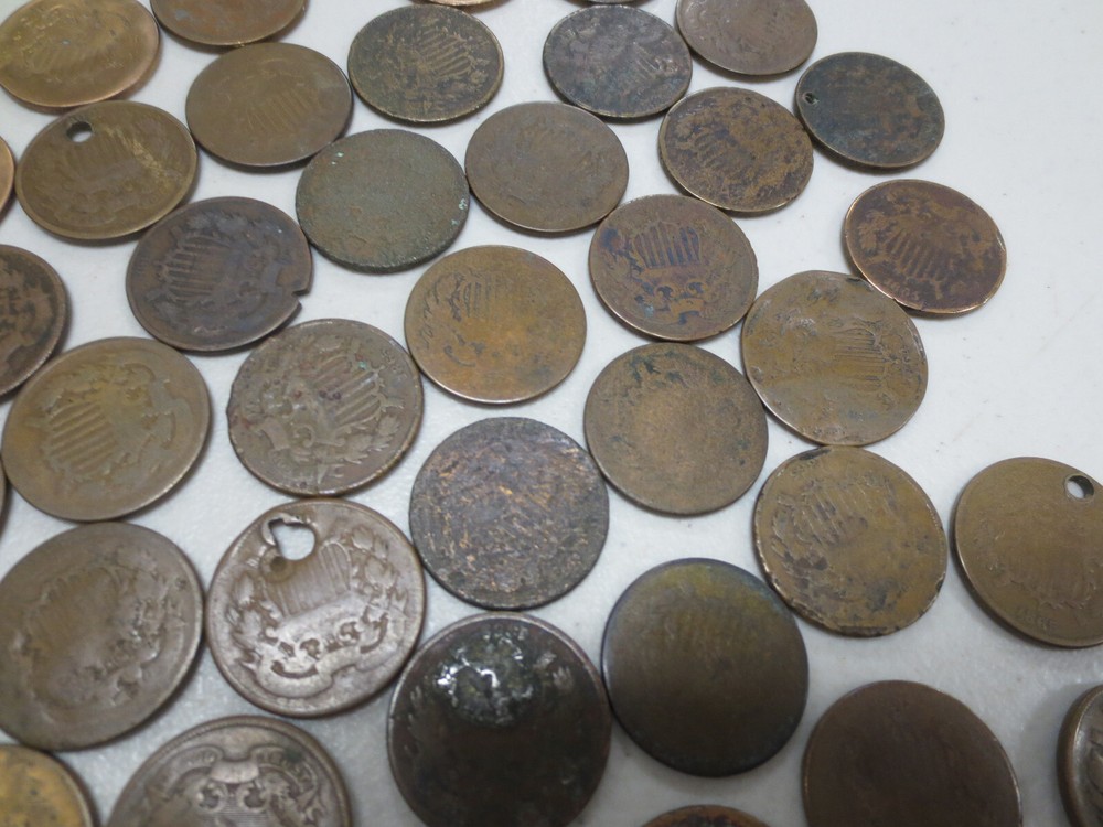(79) Assorted Dates Two Cent Pieces (AG / Damaged)