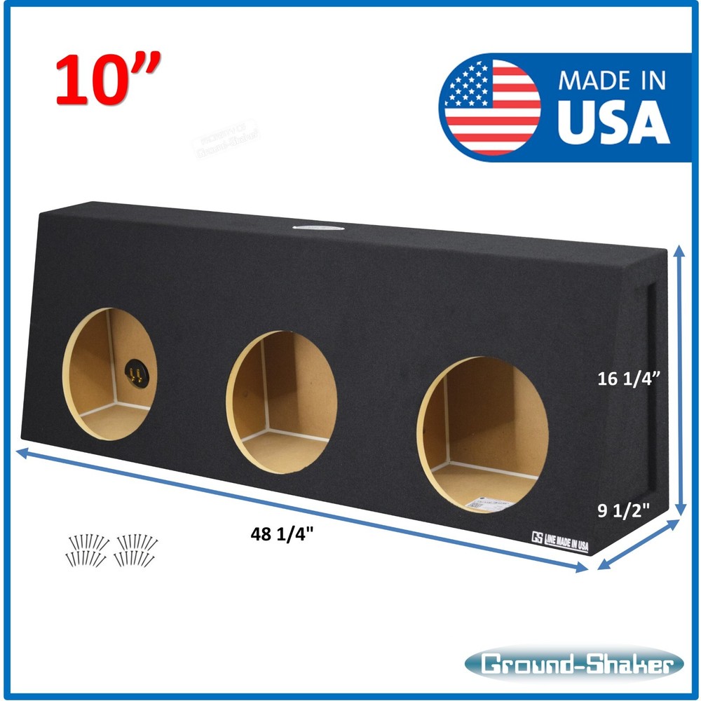 Single Cab / Regular Cab 10" Triple Sub Box Subwoofer Enclosure Speaker Box