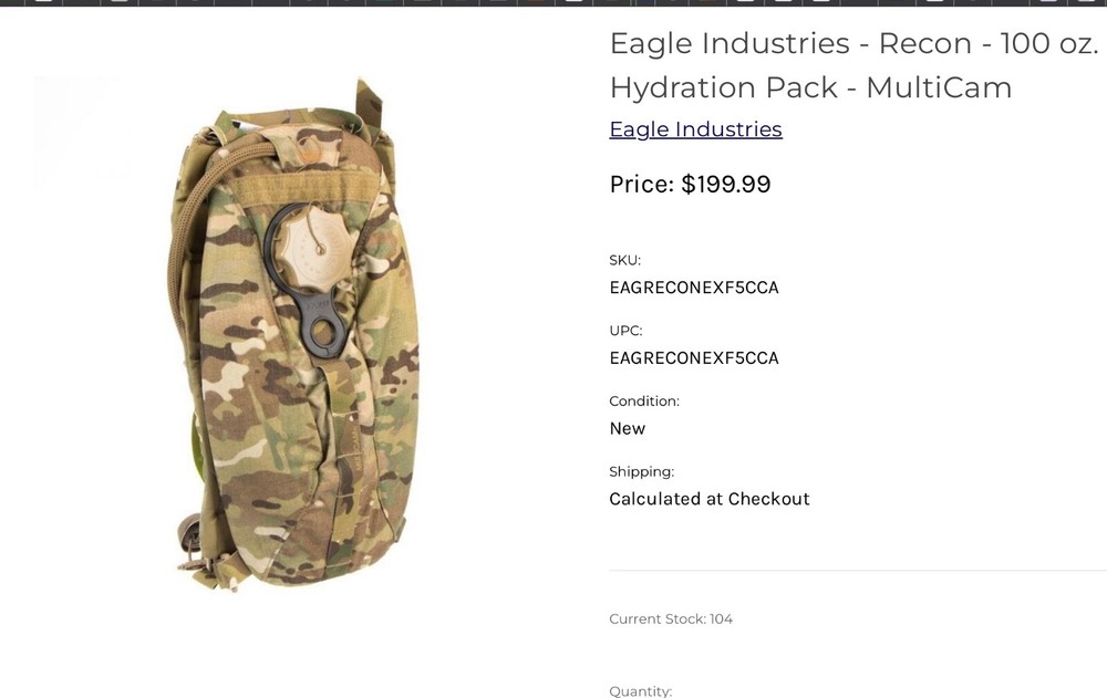 Eagle Industries Recon Hydration Pack 100oz Multicam