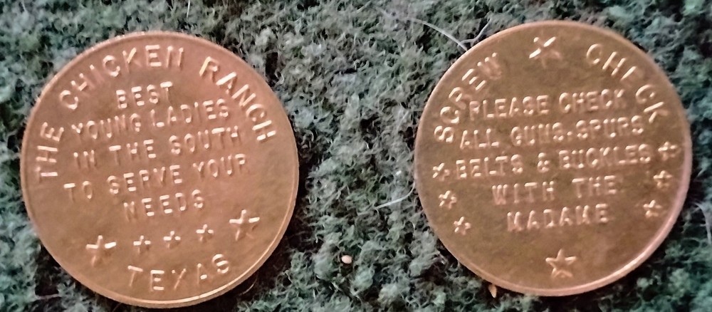 Chicken Ranch Token , Screw Check Token, TEXAS