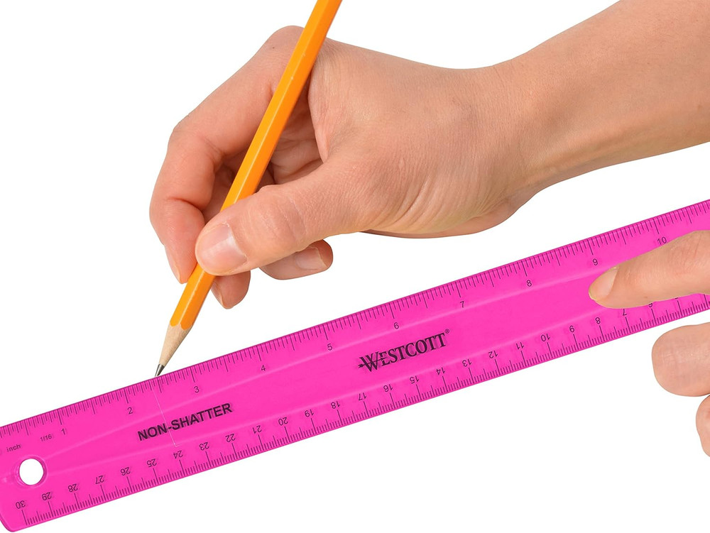 Shatterproof Ruler, Assorted Translucent Colors, 12"