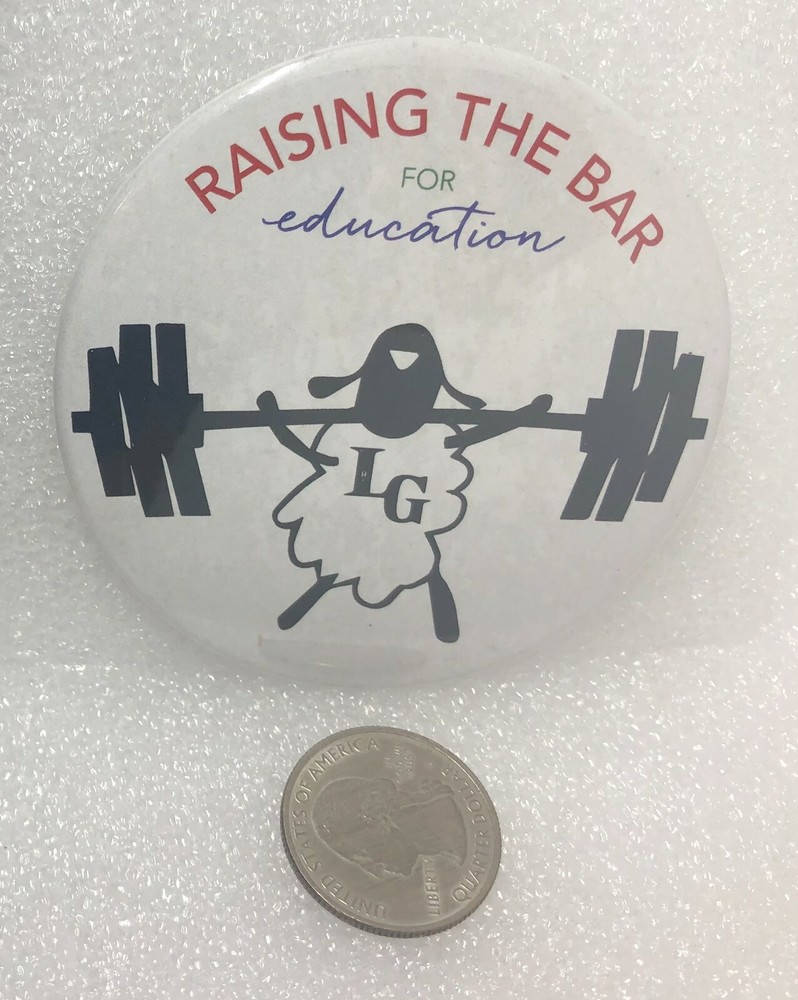 Raising The Bar For Education Button Pin