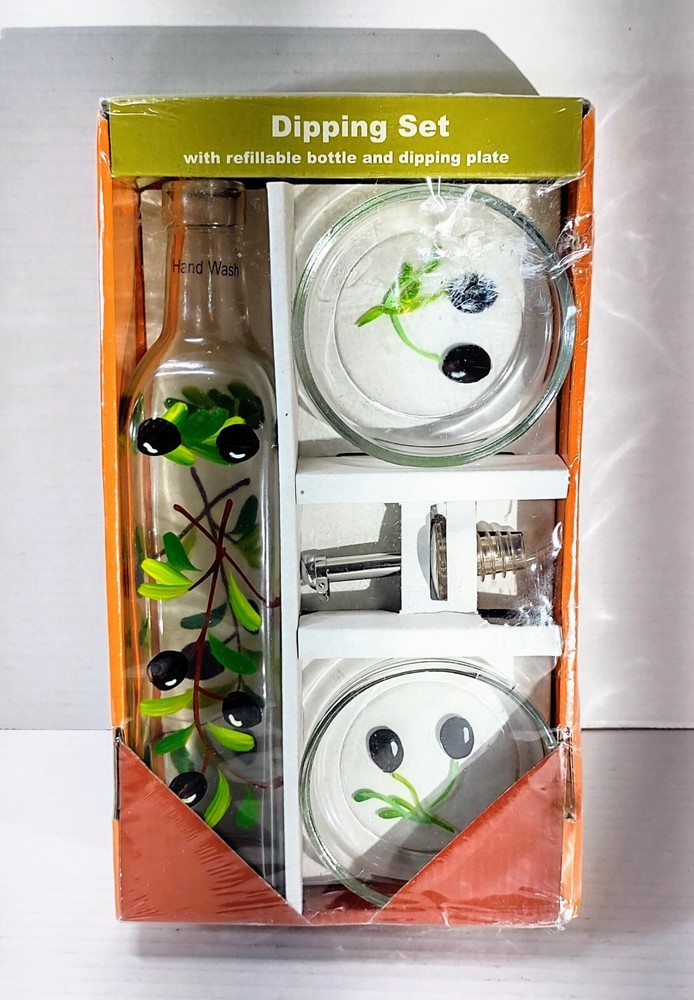 Green Leaf Glass Dipping Set