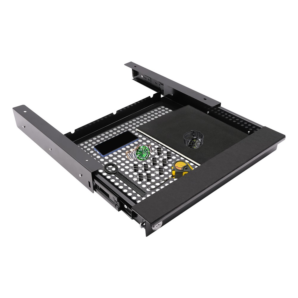 14?? Modern Sliding Pull-out Drawer Storage Organizer for Standing Desks Black