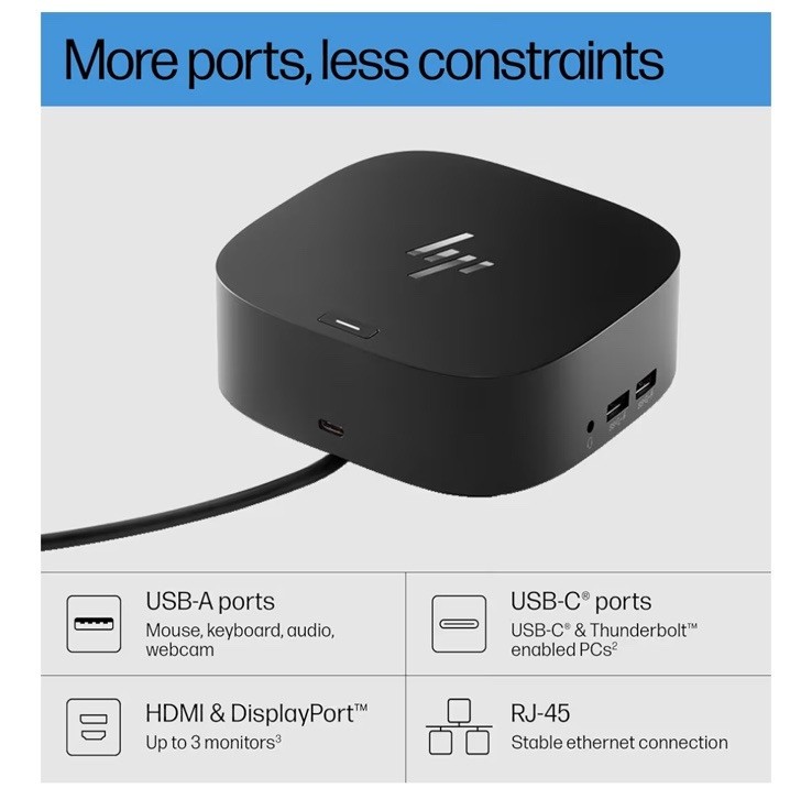 HP USB-C Dock G5 with AC Power / 26D32AAABL NEW IN BOX