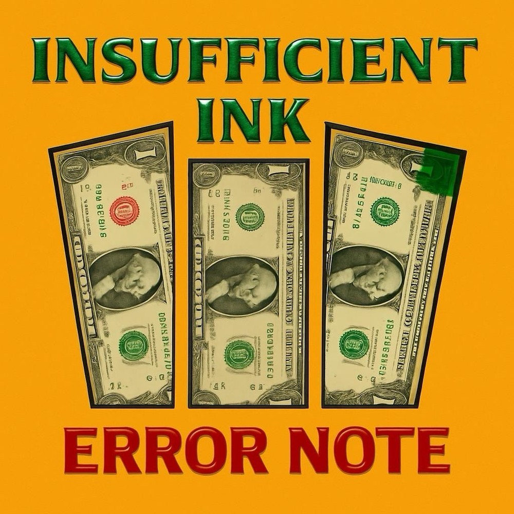 "INSUFFICIENT INK ERROR" MISSING 6’s + “OVER INK ERROR” 3’s UNCIRCULATED BEP 🧱