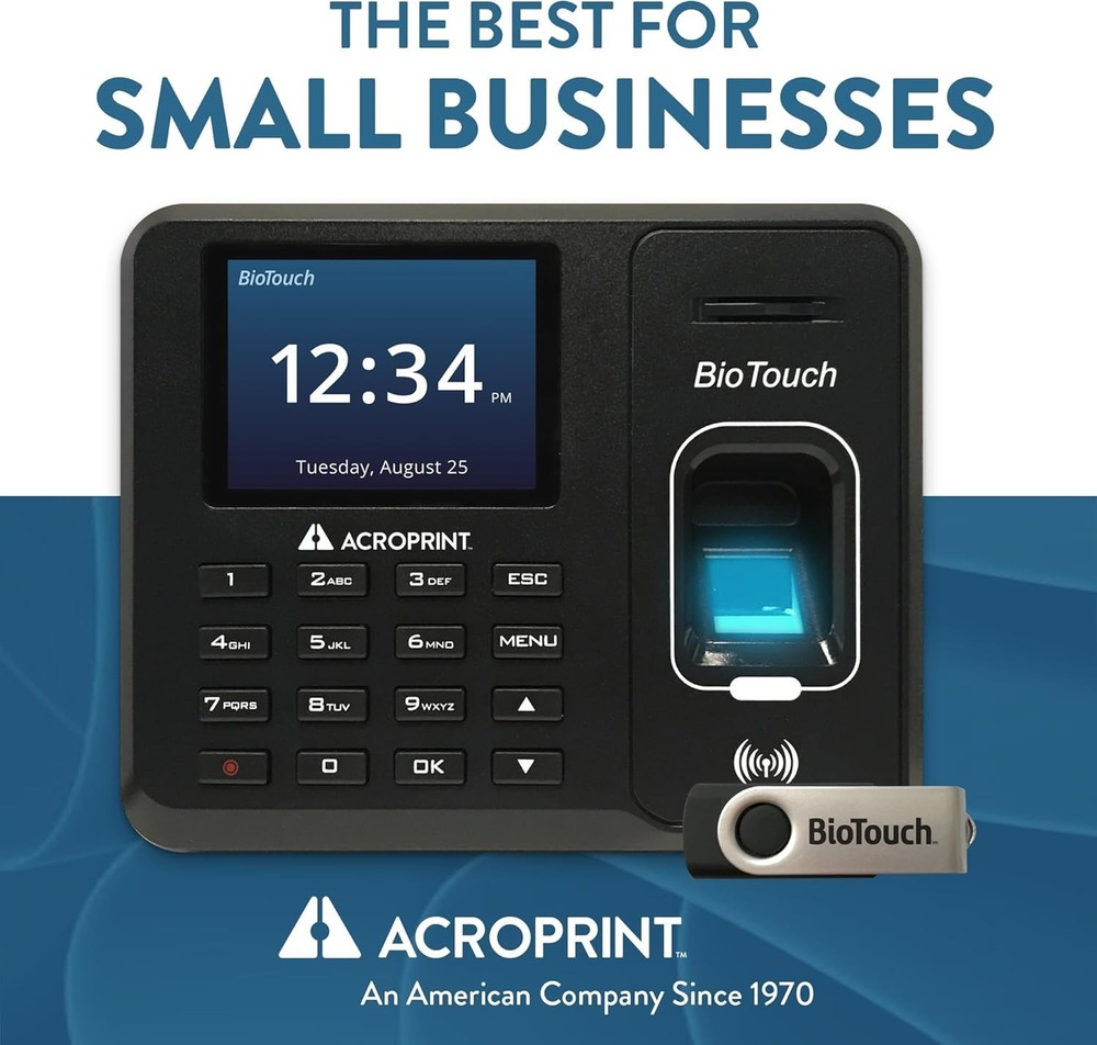 Acroprint BioTouch Self-Contained Automatic Biometric Fingerprint/Proximity Time