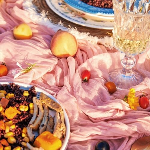 CheeseclothTable Runner3.3ft Boho Gauze Cheese Cloth Table Runner 1 Blush Pink