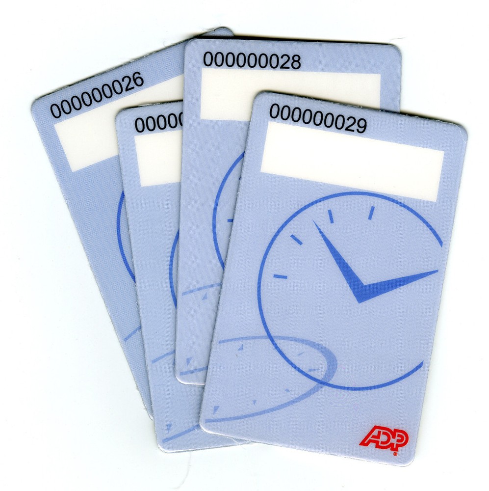 ADP Employee Bar Code Cards, with Black Security Cover