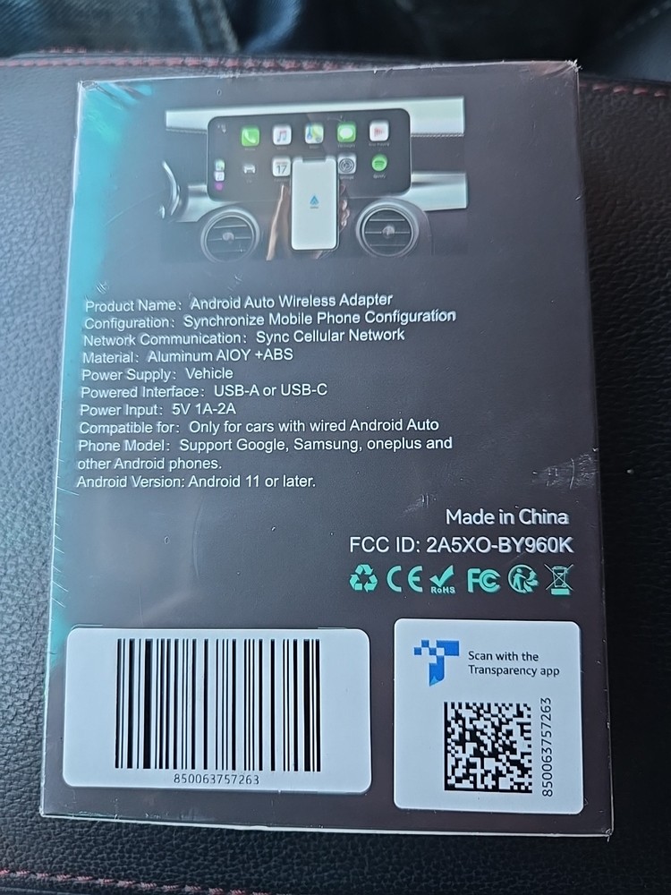 Wireless Android Auto Adapter, BY960H, New, Android 11 Or Later