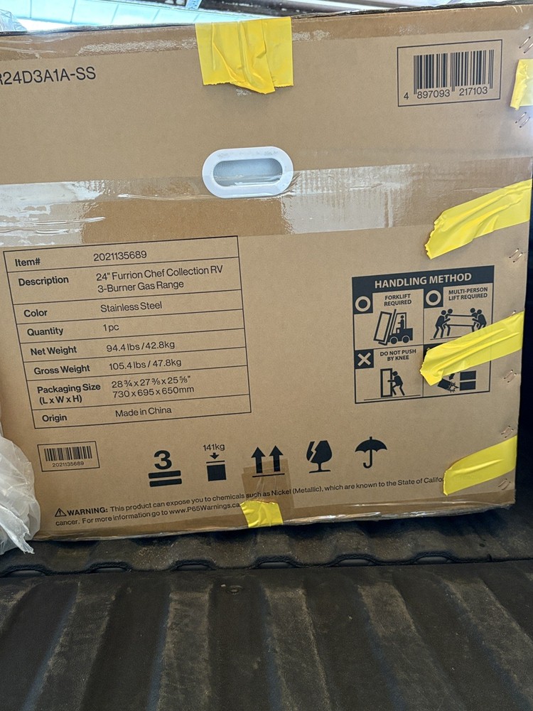 Furrion Chef Collection 24" RV 3-Burner Gas Range Stainless Steel FGR24D3A1A-SS