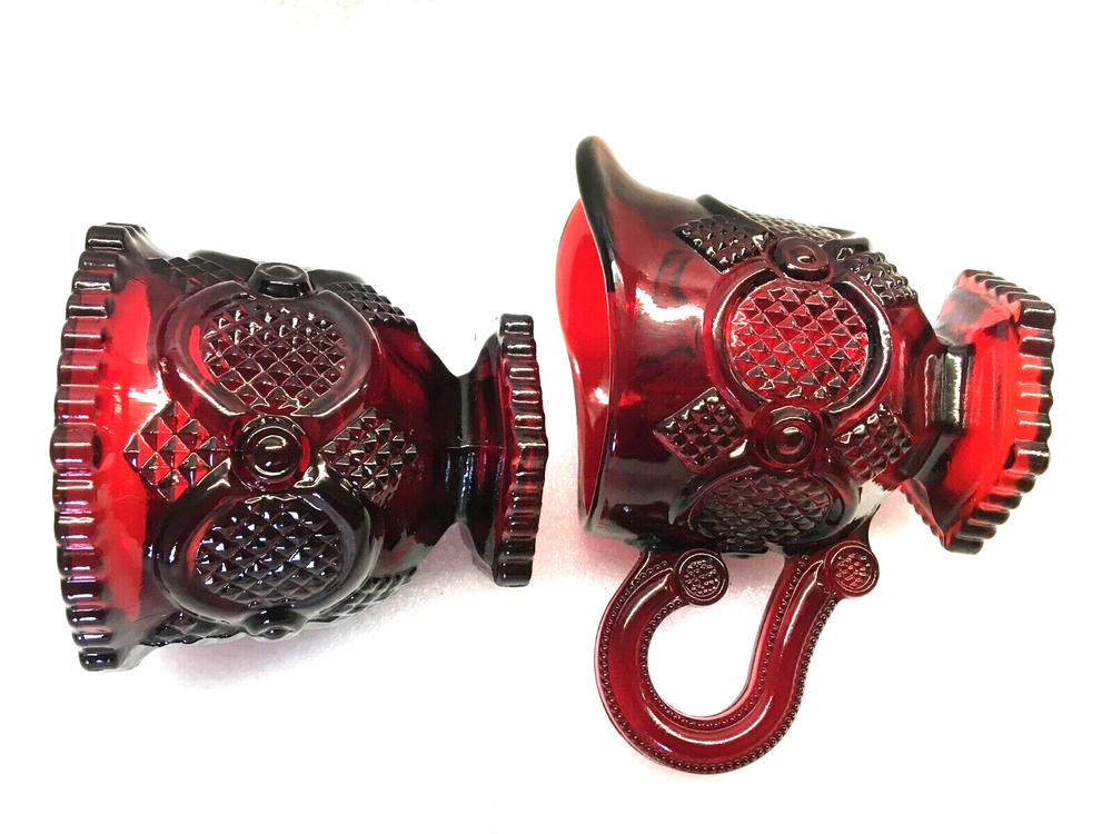 1876 Cape Cod Ruby by AVON Creamer & Open Sugar