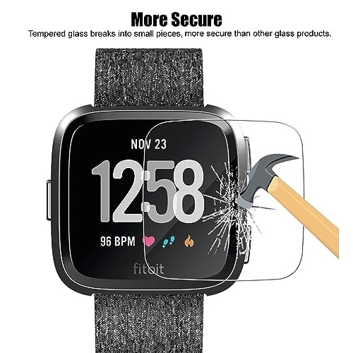 (4 Pack) For Fitbit Versa (2018) / Versa Lite Smartwatch Tempered Glass Screen