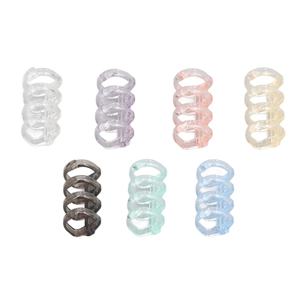 70PCS 4 Hole Binding Spines Plastic Split Loose Leaf Rings Multiple Colors