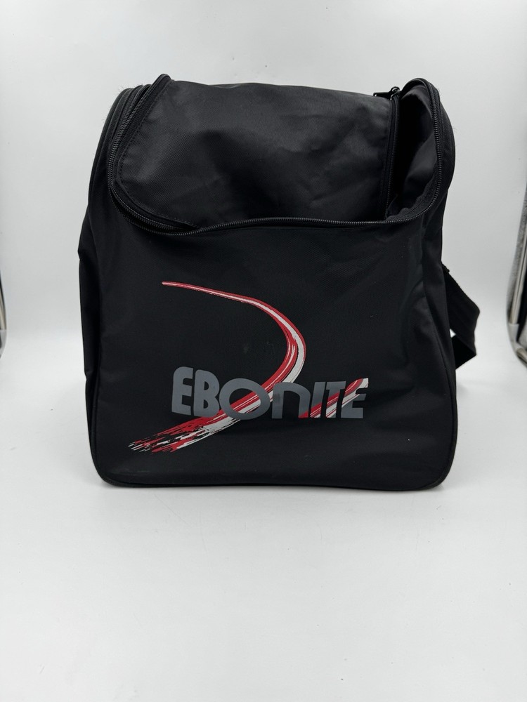 Ebonite Basic Single Tote Bowling Ball Bag Black w/Shoulder Strap & Shoe Pocket