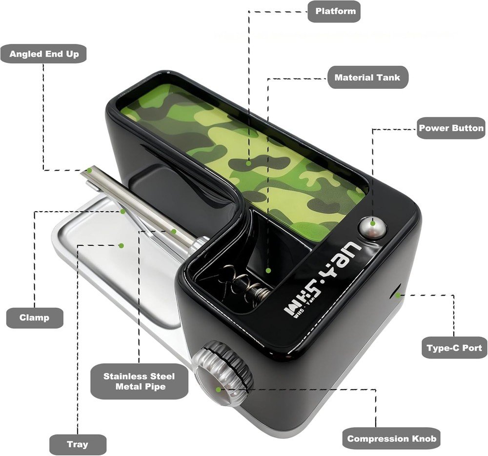 Cigarette Rolling Machine, Automatic USB-C & Battery Powered, Adjustable Density