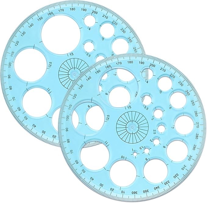 2 Pcs Circle Stencil Template, Circle Template for Drawing Plastic Circles Ruler
