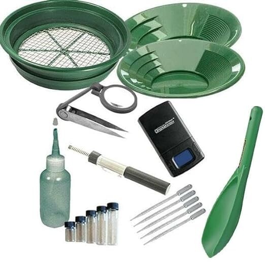 18pc gold pan panning kit.