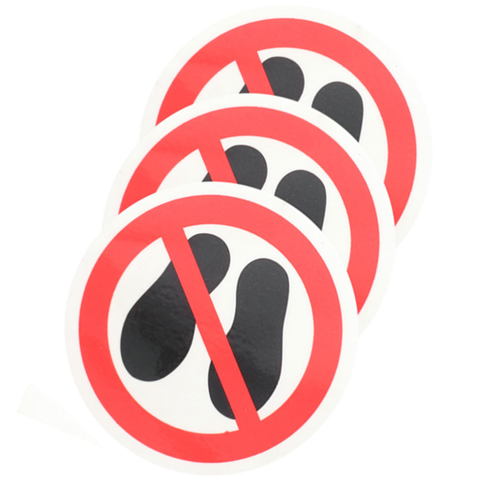 3 Pcs Caution Decal Do Not Step Stickers Safety Warning Round