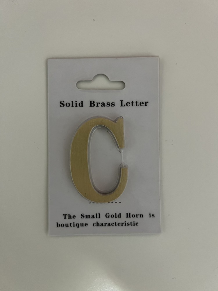 Solid Brass Letter C- 1.77 Height