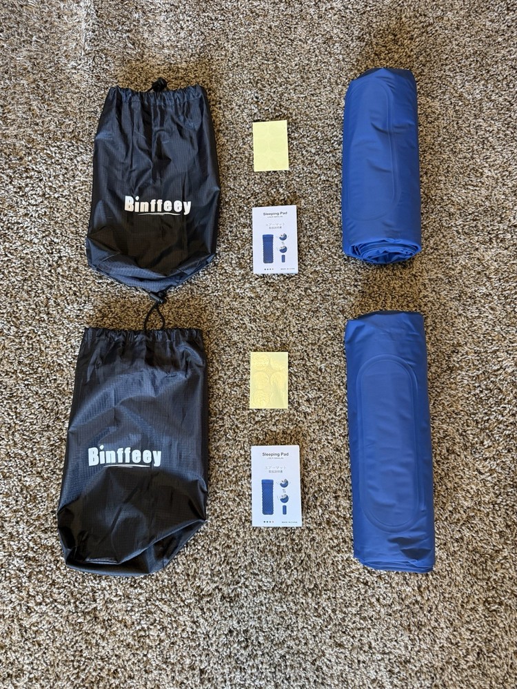 Two Inflatable Sleeping Mats with built-in foot pump. (2 inch thick)