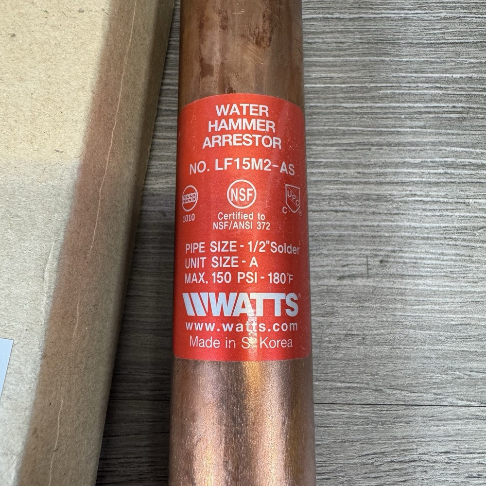 Watts 1/2" LF15M2-AS Water Hammer Arrestor Copper