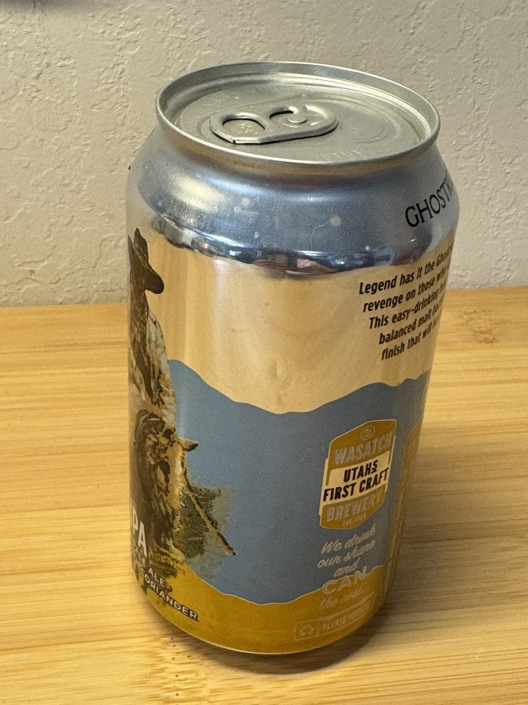 Wasatch Ghostrider IPA - Empty Beer Can - Bottom Opened - Utah