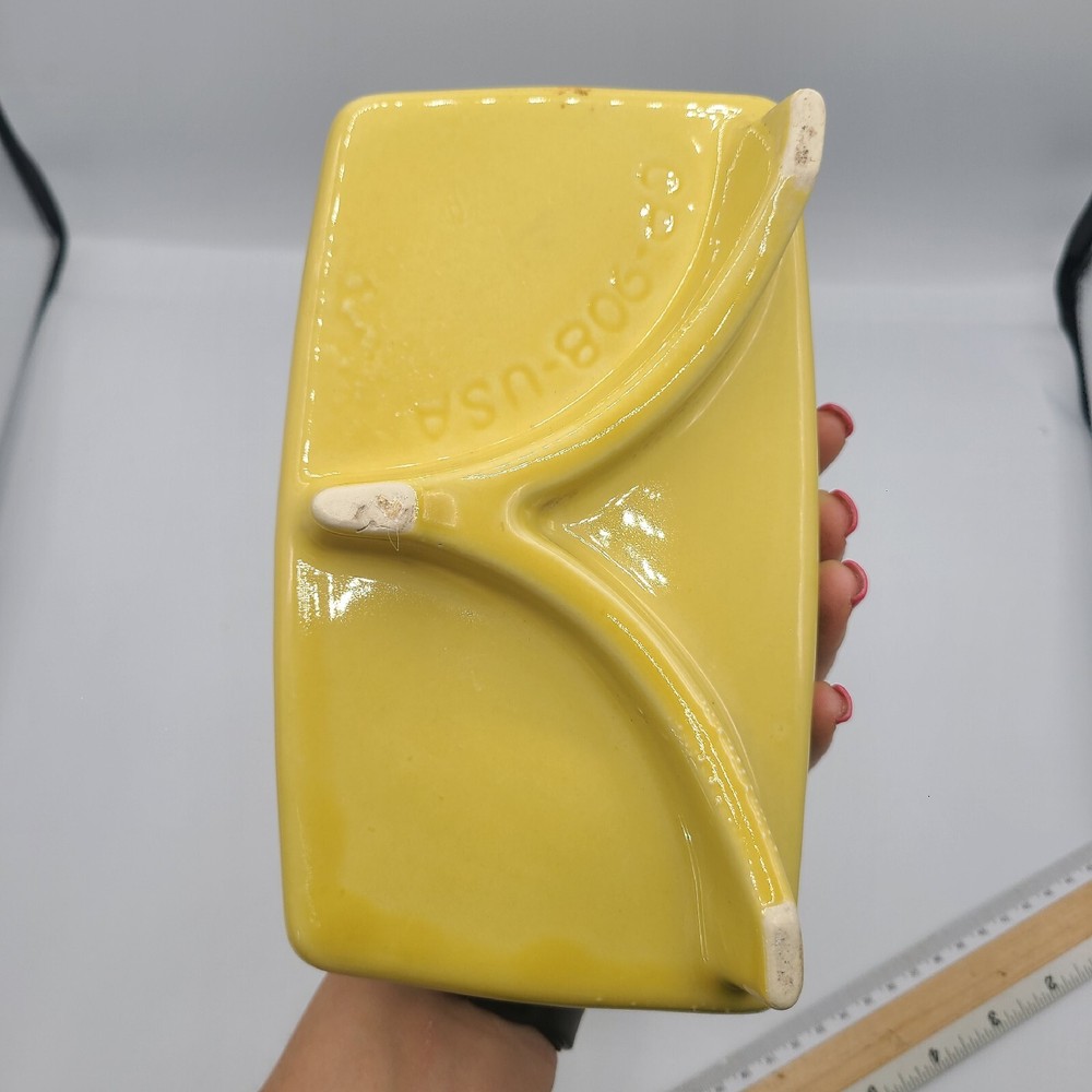 Yellow Mid Centery Modern Glaze Dipped Planter