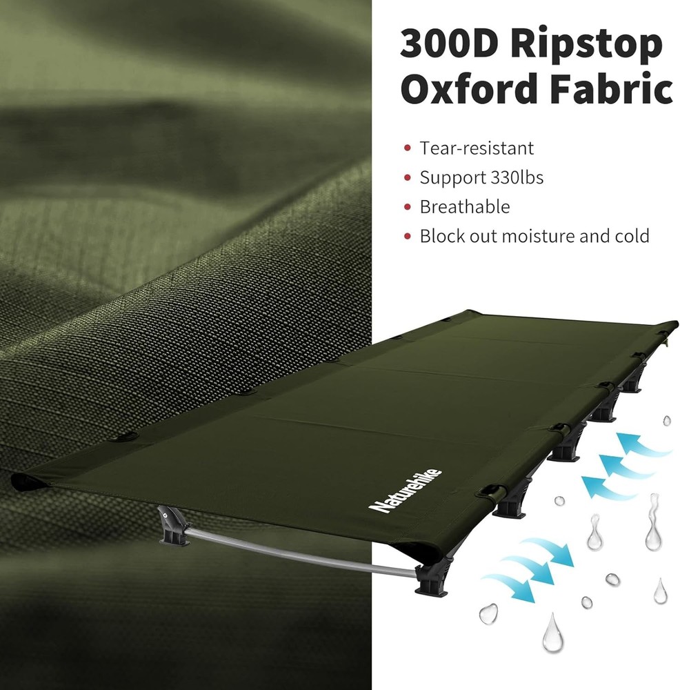Naturehike GreenWild Camping Cot, Ultralight Folding Backpacking Cot, 60-Second