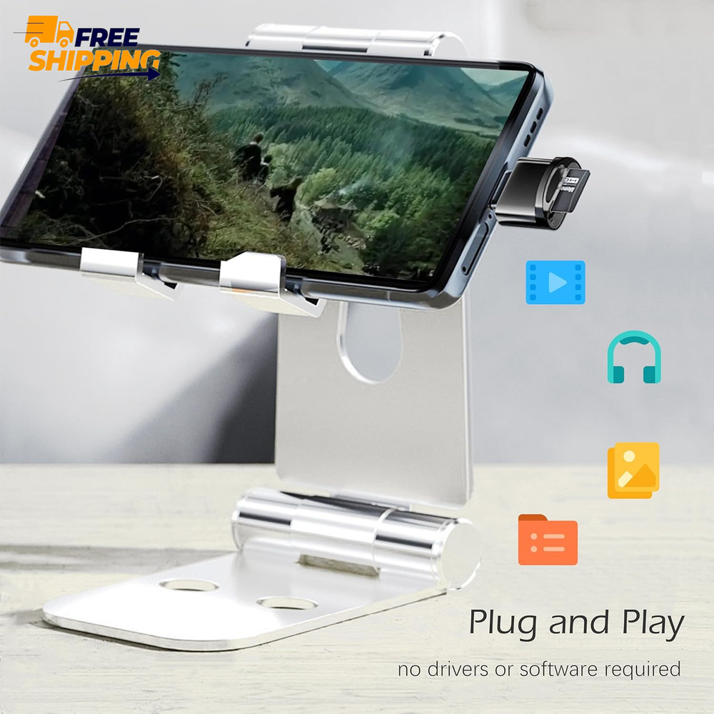 USB C Micro SD Card Reader for Android Phone, Camera, Laptop (Black) ✅