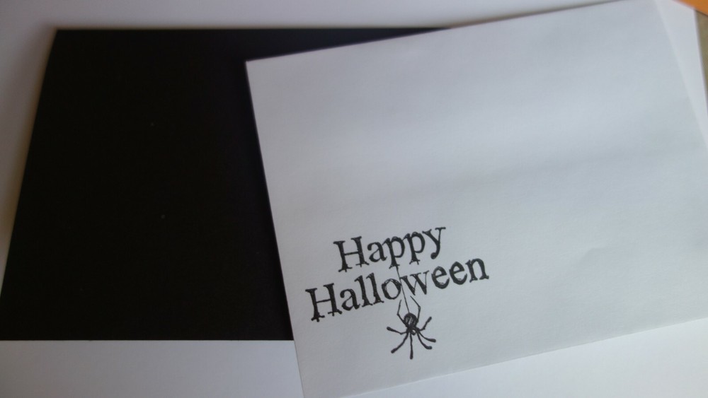 Handmade Halloween Card Spiderweb Witch Cauldron Spider Black Cat
