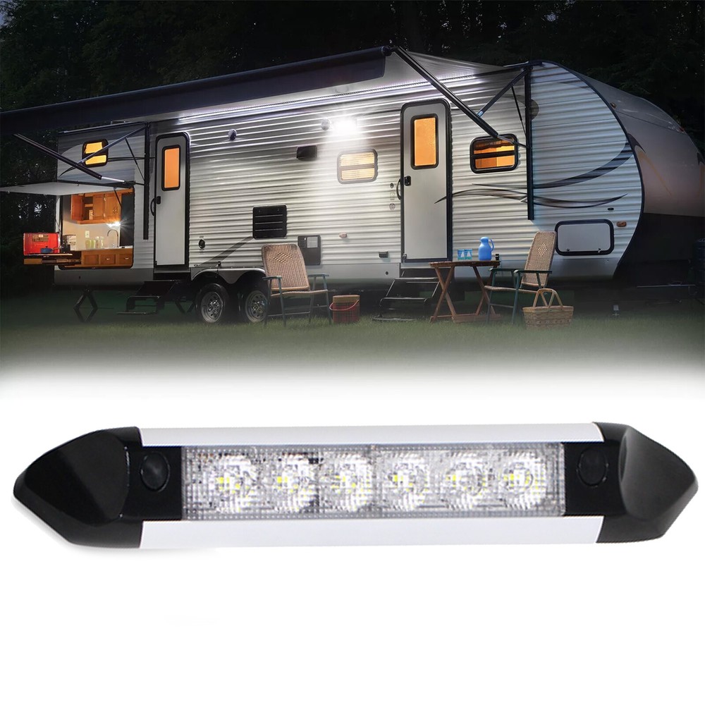 8-Inch RV Porch Light 8W LED Exterior Utility Awning Light 1100LM for Campers