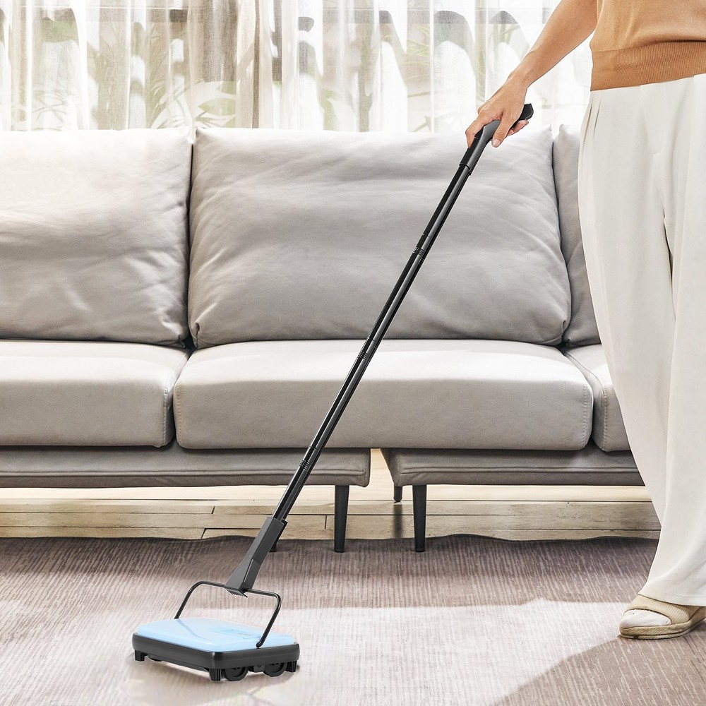 Carpet Sweeper Manual Floor Sweeper 300 ml Dustbin Capacity Easy Empty 6.7