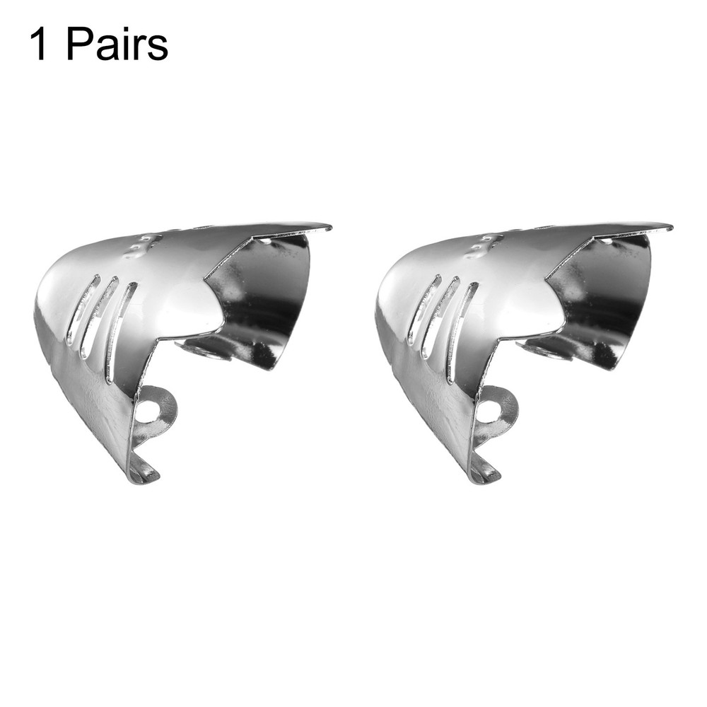 2Pcs Metal Shoes Pointed Protector Solid Toe Tip Cap Cover Elegant Silver Tone