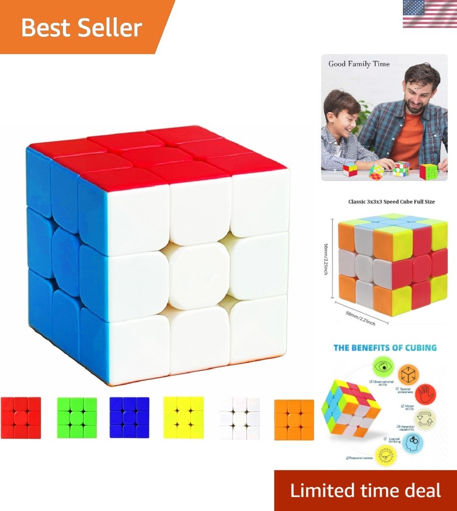 Stickerless 3x3 Speed Cube Puzzle - Perfect for Skill Development & Fun