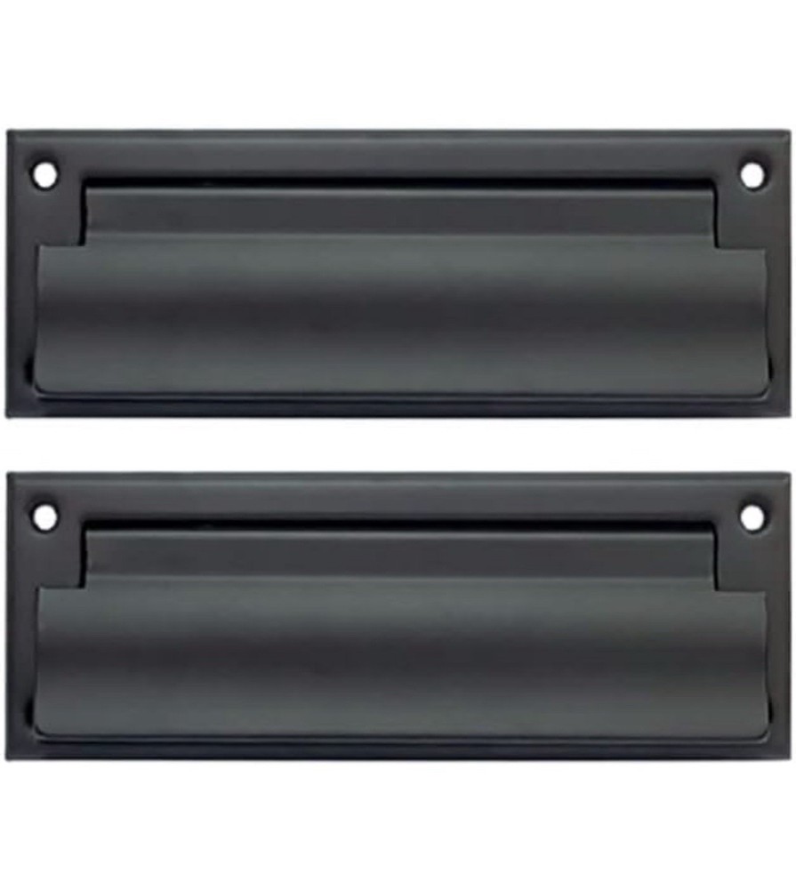 1 SET  Solid Brass Mail Slot Interior Frame Back Plate 8-7/8''X2-7/8 Matte Black