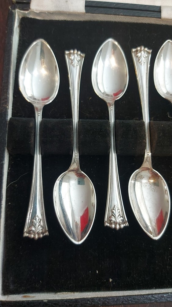 Set Of 6 Solid 826 Silver Spoons , Germany