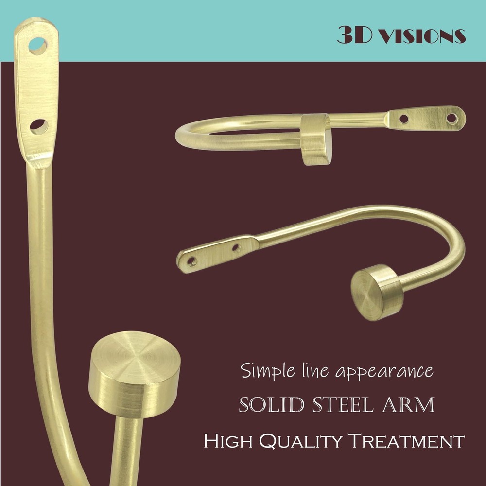 Quality Curtain Holdbacks, Solid Steel Curtain Holdback with Disk Finial,Elec...