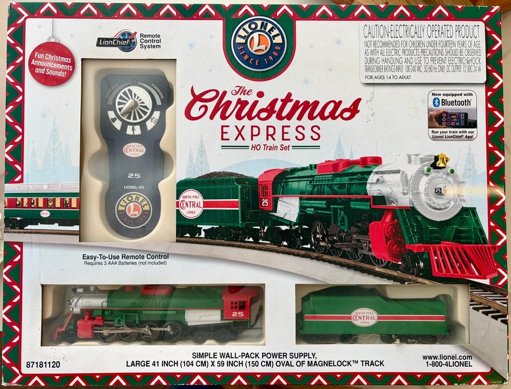 LIONEL HO SCALE CHRISTMAS EXPRESS TRAIN SET BLUETOOTH 87181120