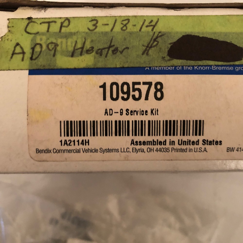 GENUINE BENDIX AD-9 SERVICE KIT AD9 109578 NEW