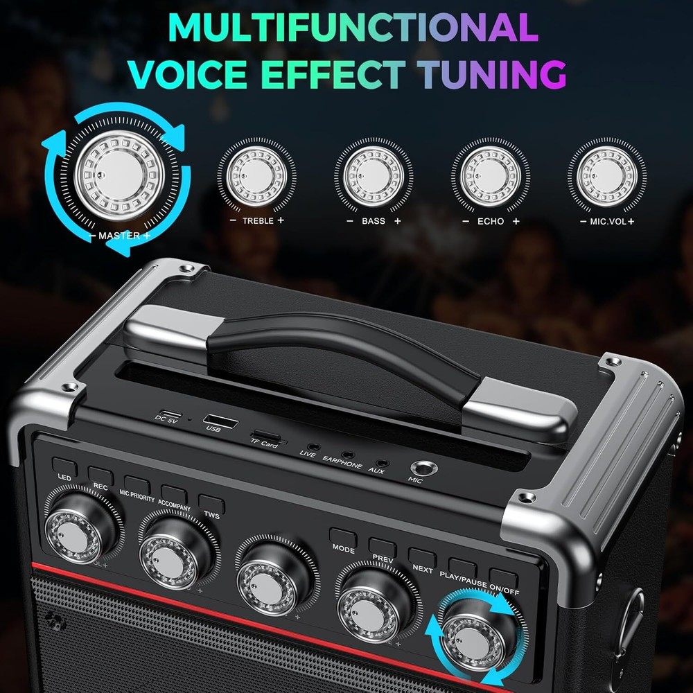 Karaoke Machine Audio with Microphone Portable Bluetooth Speaker Graduation Gift