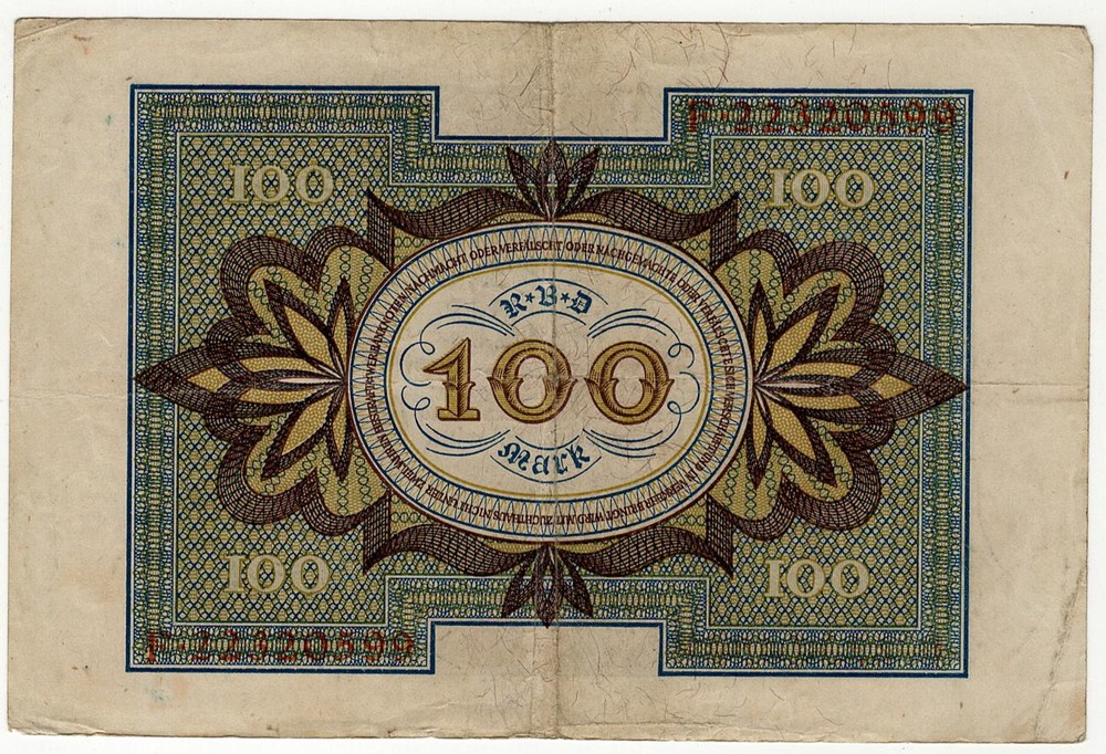 GERMANY 1920 BANKNOTE 100 MARKS