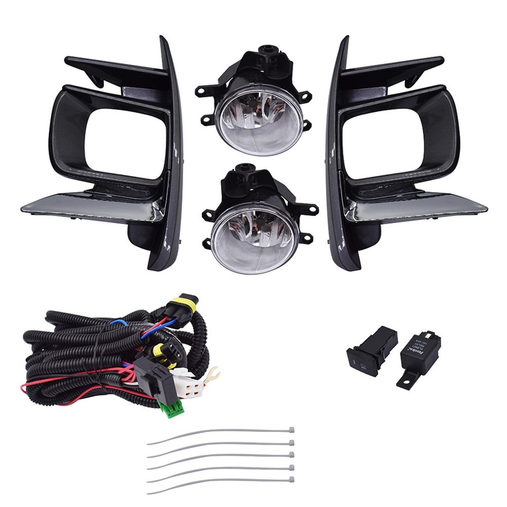 2-Pack Fog Light Assembly Replacement with Bulbs Harness Switch Kit 2018-2019