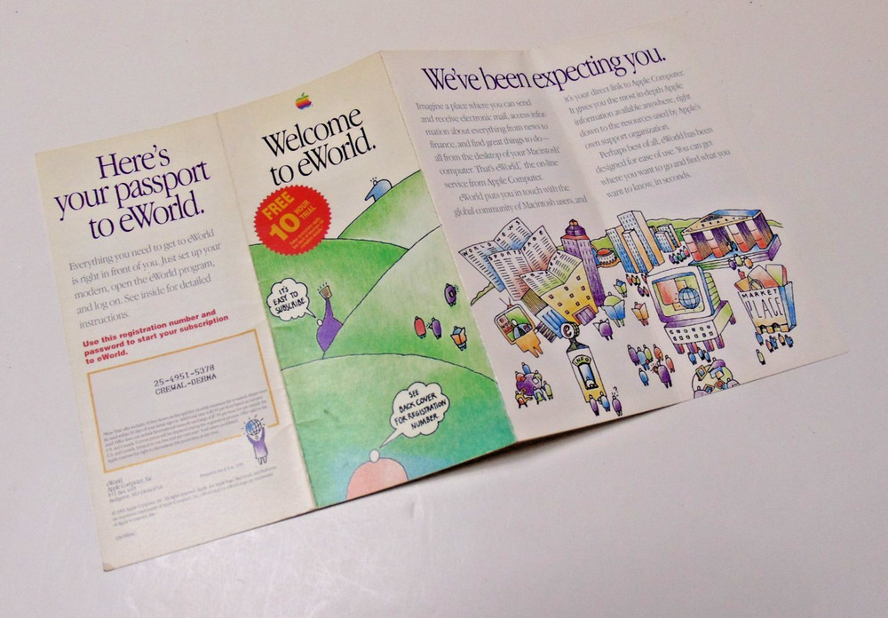 MAC Computer Apple eWORLD Community 1995 Retro Vintage Computing Brochure