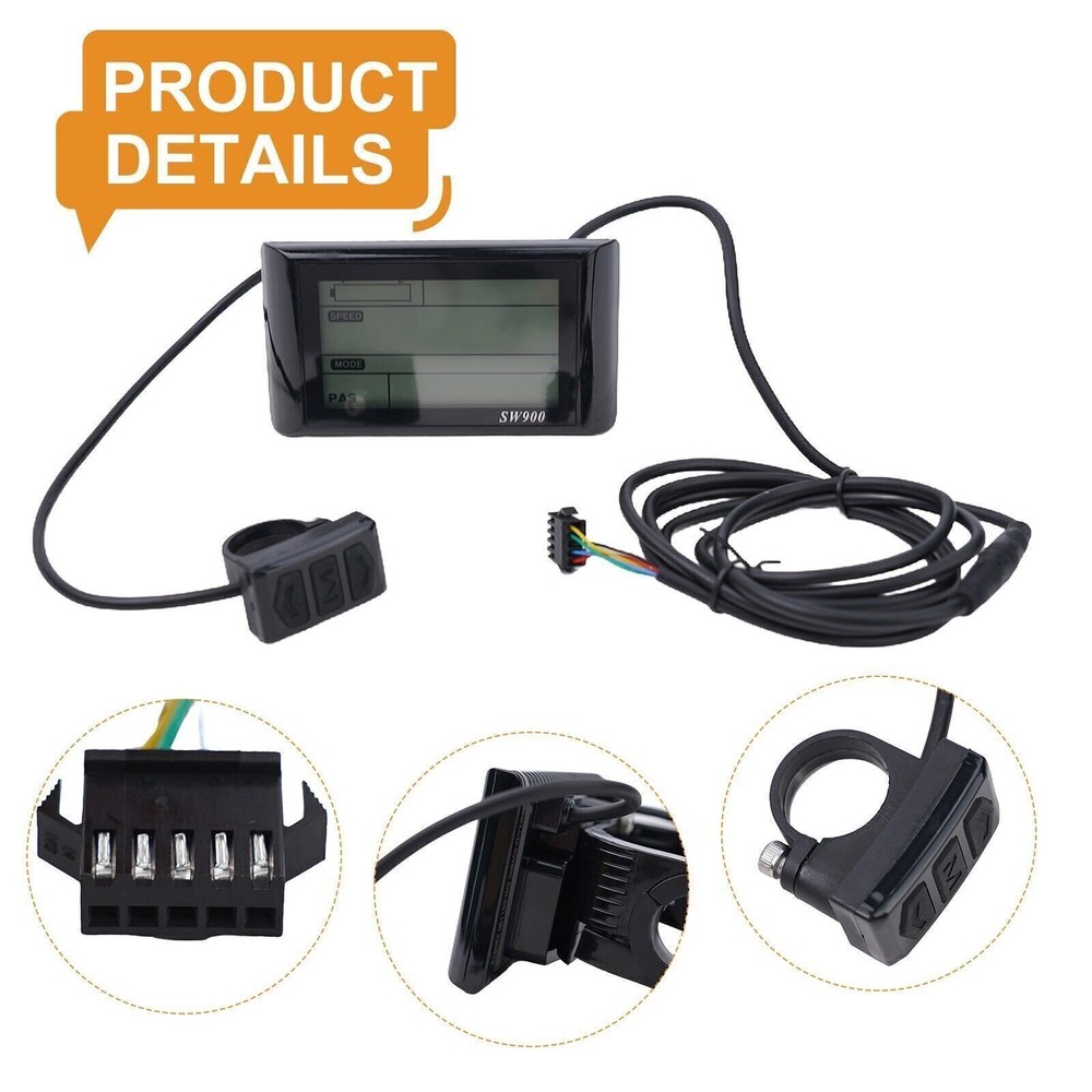 SW900 LCD Display Meter Control Panel 24-72V E-Bike Electric-Bicycle Scooter