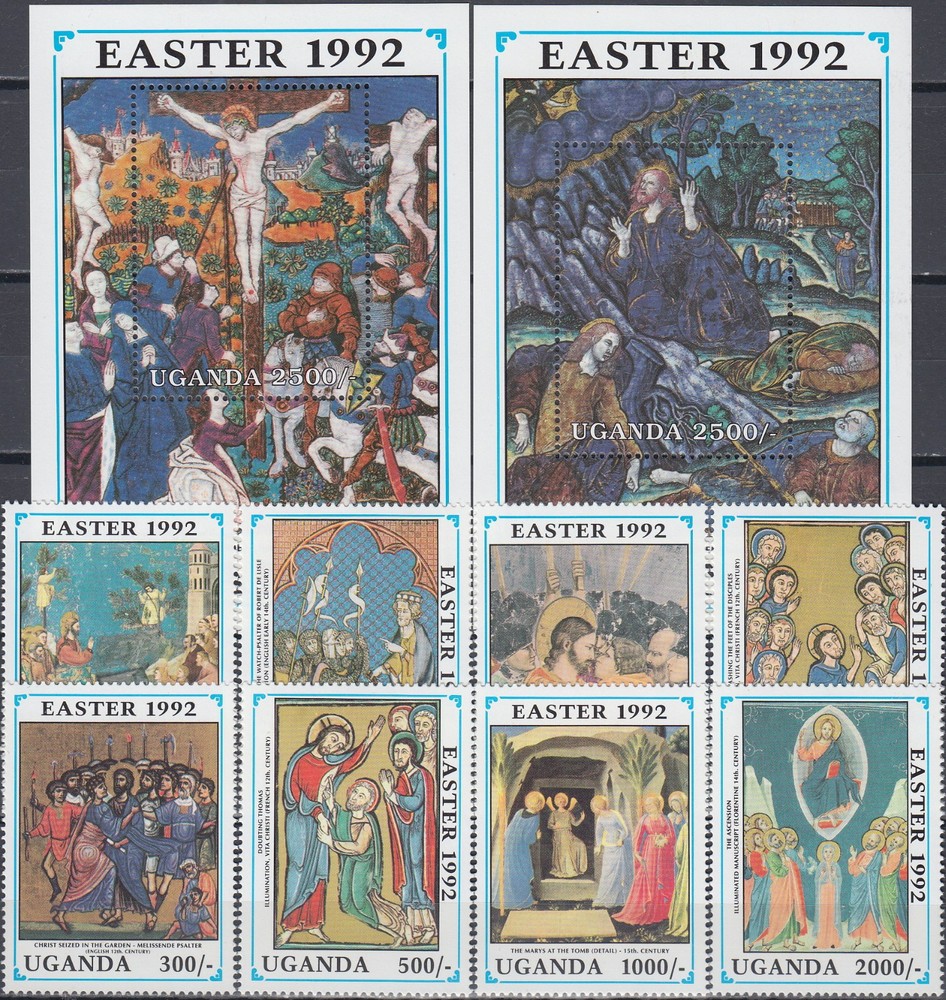 Uganda Set & Both S/S Easter 1992 MNH-42,50 Euro